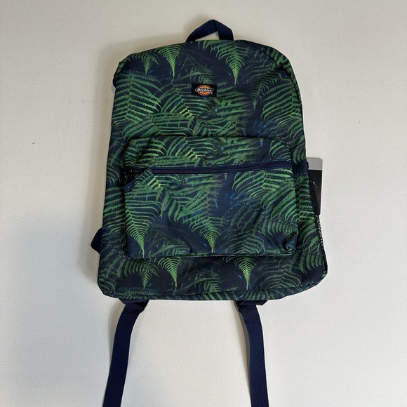 Dickies‎ Student Backpack Padded Back Straps Green Floral Print Laptop Sleeve - Picture 1 of 5